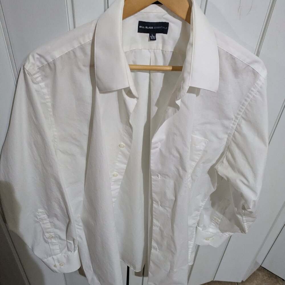 ~Men's long sleeve white shirt.
